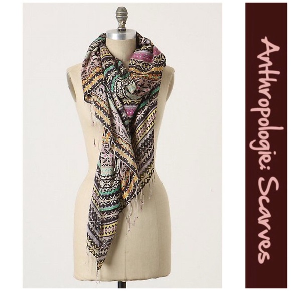 Anthro “Svea Scarf” by Feathers From Tolani - Picture 1 of 12